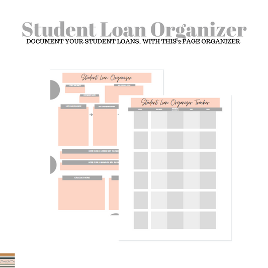 Pink & Gray Student Loan Organizer Printable