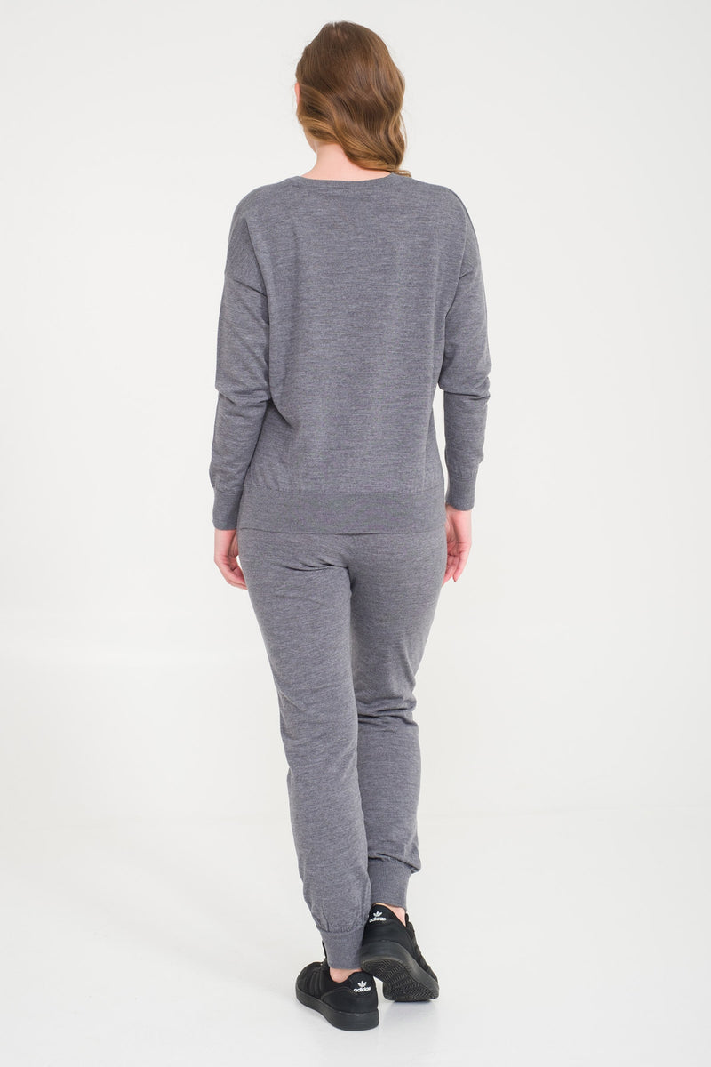 Grey Knit Sweater & Pants Set