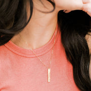 Vertical Initial Bar Necklace
