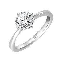 Silver CZ four claws solitaire ring