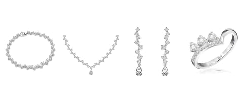 Dewdrop: Silver rhodium plated with round cut CZ Jewelry