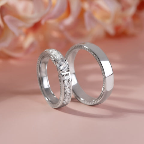 Merii sterling silver couple ring