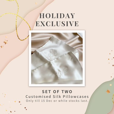 Holiday Exclusive Pure Mulberry Silk Pillowcase - Set of 2