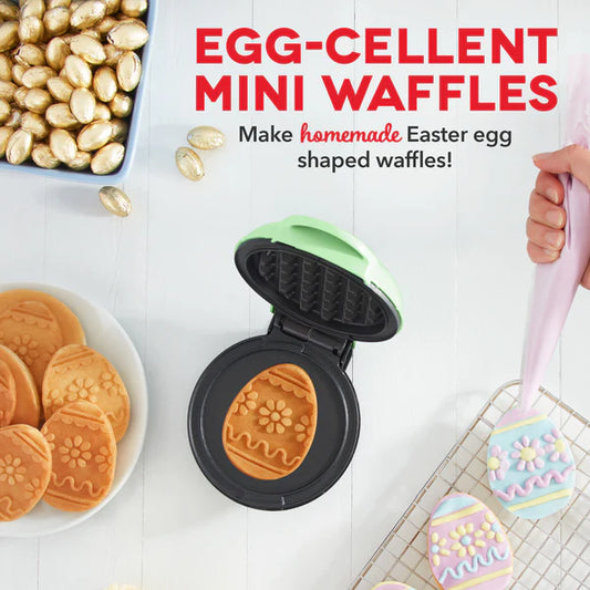 Dash Dreidel Mini Waffle Maker 4” Non- Stick-Blue