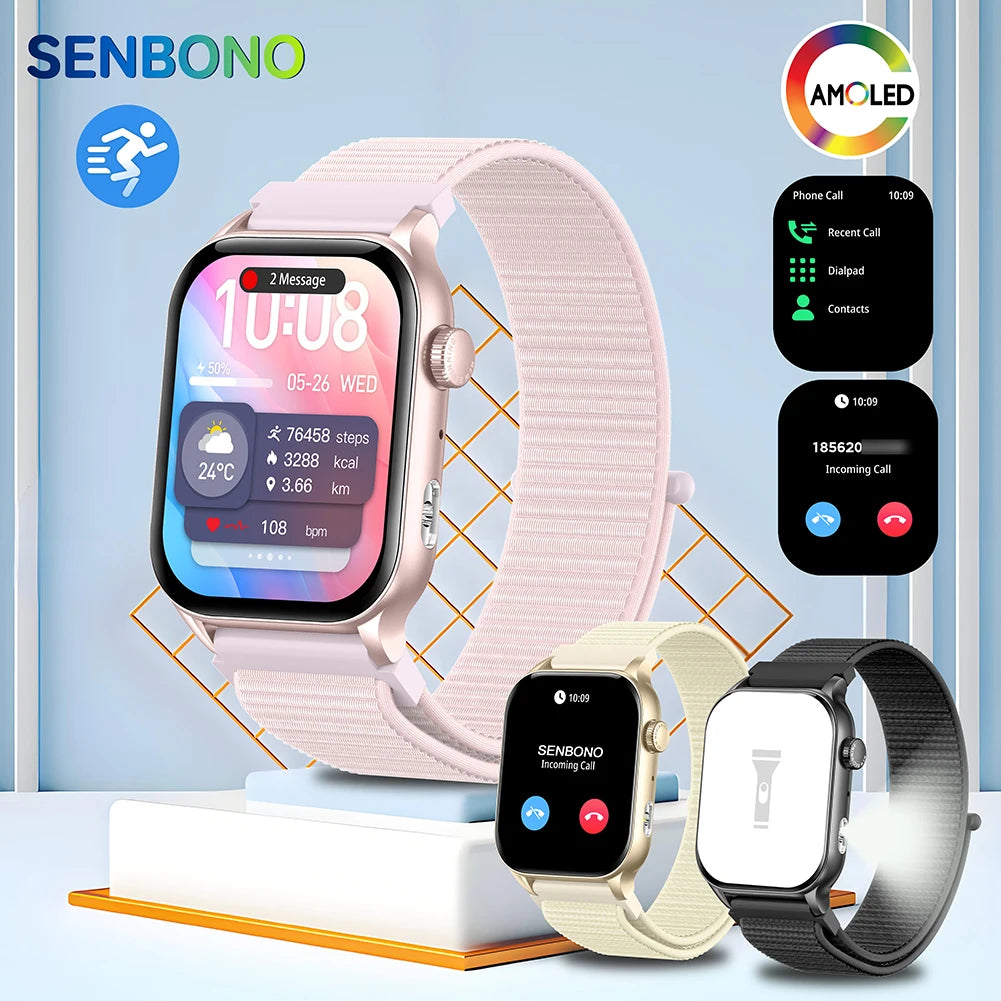 Smart Watch Bluetooth Call LED Flashlight Men, Women.