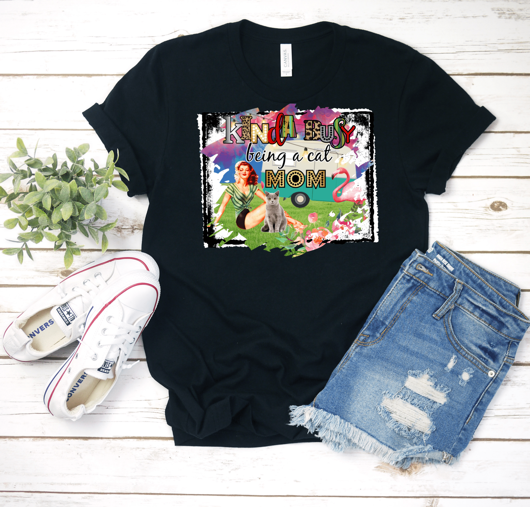Busy being a cat mom frame DTF TRANSFERPRINT TO ORDER