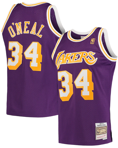Buy the Lakers 34 O'neal Men Yellow/Purple Jersey Sz X