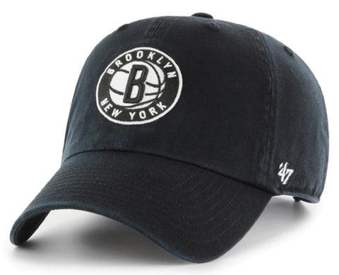 47 Brand NBA Brooklyn Nets Unisex-Adult NBA Clean Up Adjustable Hat, One  Size