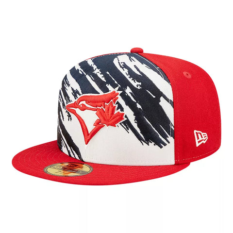 Toronto Blue Jays Hat Baseball Cap Fitted 7 1/2 New Era Vintage MLB Mesh BP  Red