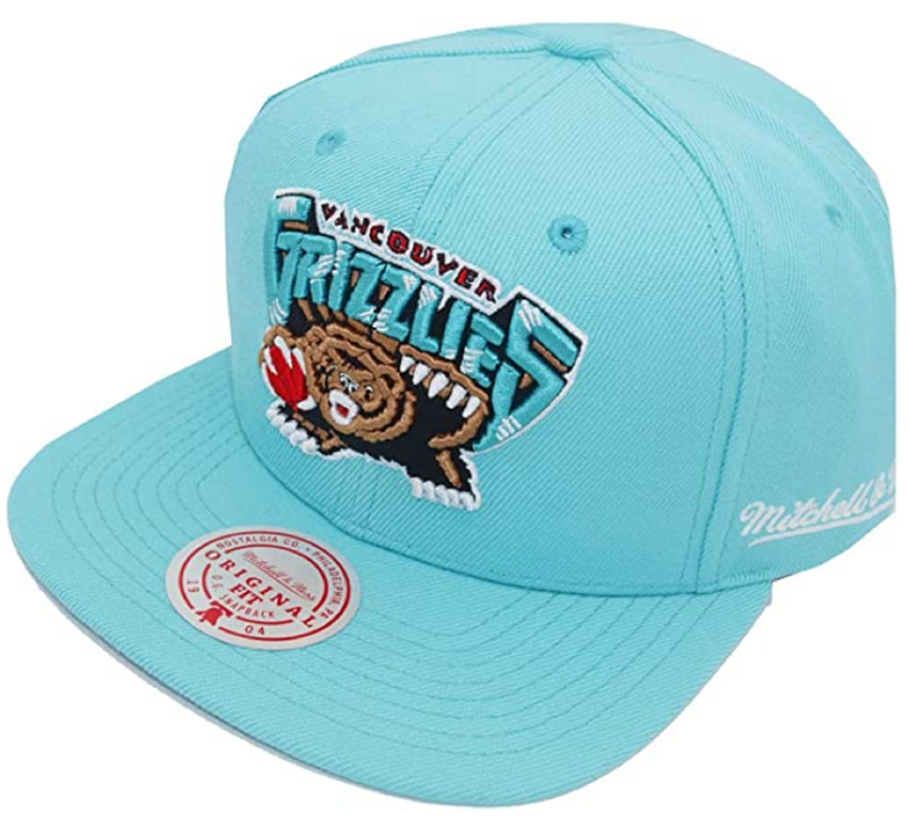 Men's Mitchell & Ness Black/Turquoise Vancouver Grizzlies Hardwood Classics  Patch N Go Snapback Hat