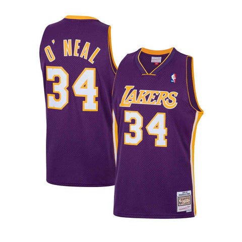 Mitchell & Ness Men's 1996 Los Angeles Lakers Shaquille O'Neal #34 Khaki  Swingman Jersey