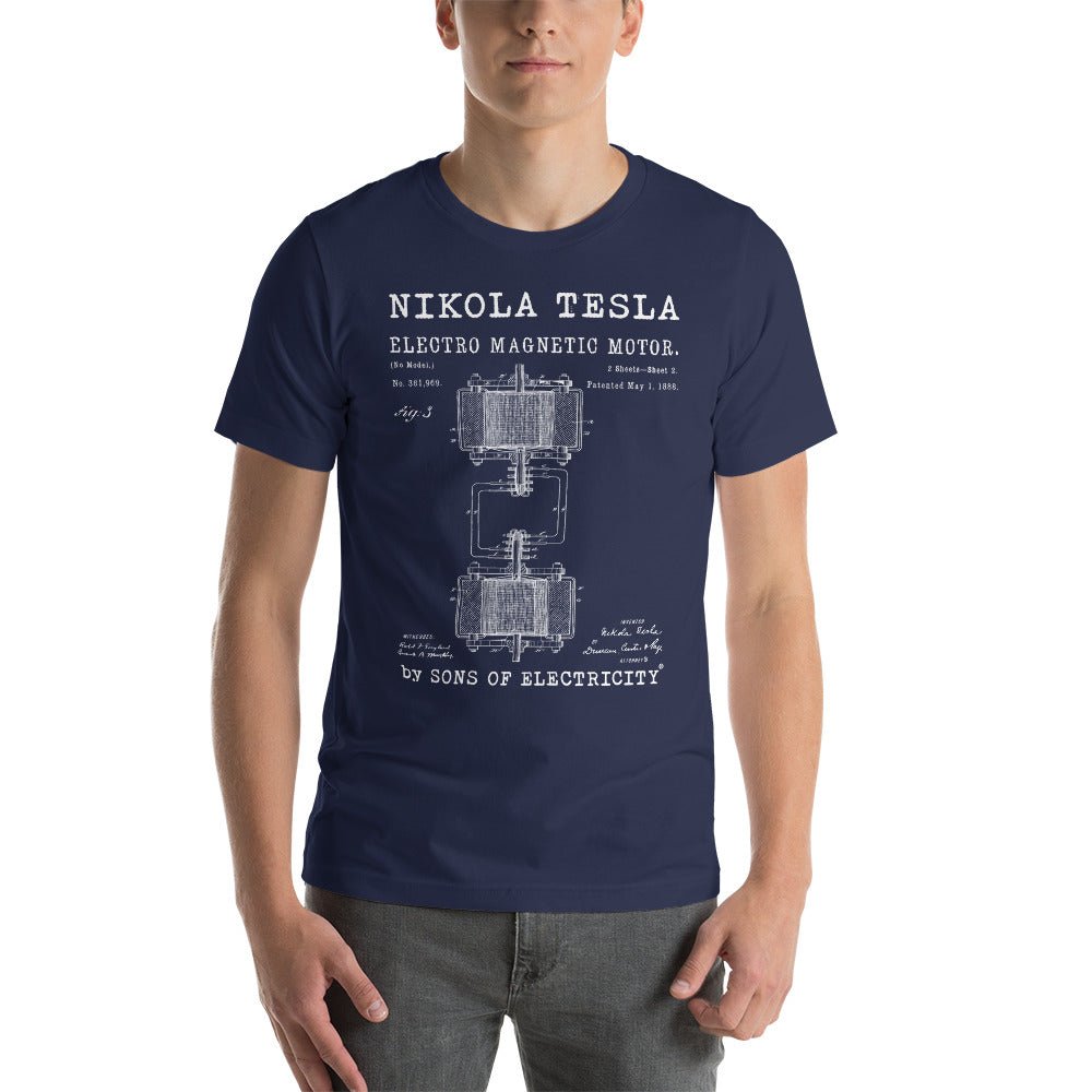 SONS OF ELECTRICITY - Nikola Tesla - Elektromagnetischer Motor - Unisex Premium T-Shirt - Shirtyneers