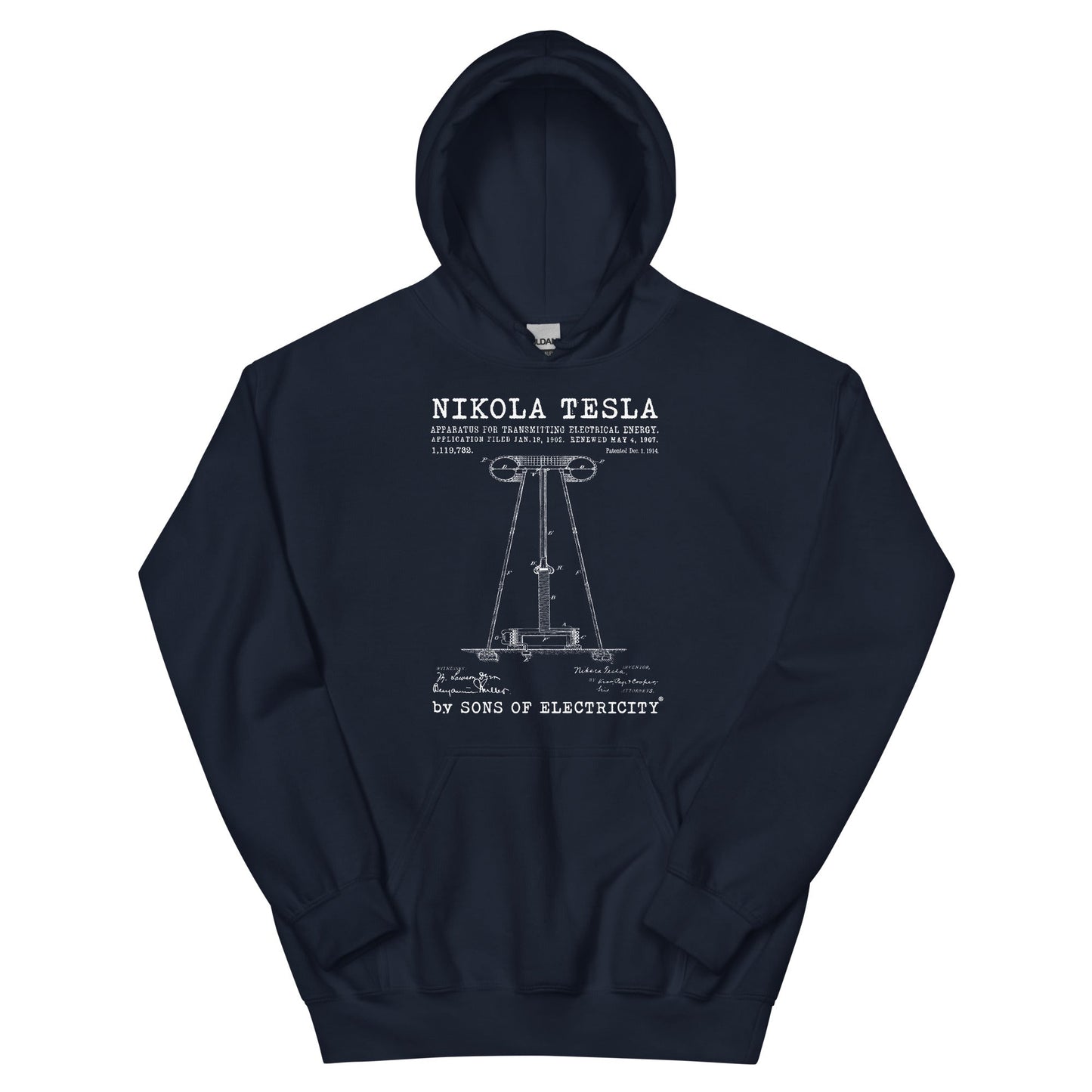 SONS OF ELECTRICITY - Nikola Tesla - Teslaspule - Premium Kapuzenpullover Hoodie - Shirtyneers