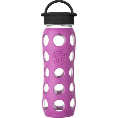 Glasstic Worry-Free BPA Free Glass Water Bottle - Pink Flip Cap Sports Lid