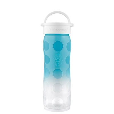 Lifefactory 16 Oz Silicone Sleeve Glass Water Drink Bottle Screw On Lid