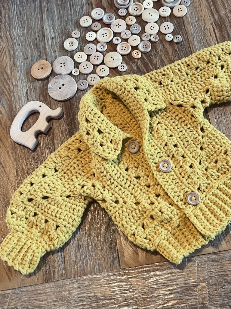 6-Day Hexagon Cardigan Crochet Pattern by Betty McKnit