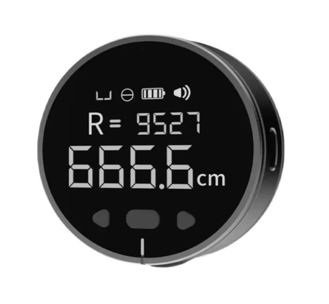 Black round digital measuring tape