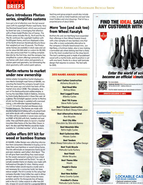 March 15, 2013 Bicycle Retailer & Industry News, check top of column 2!