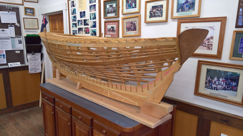 Boat model in the classroom.