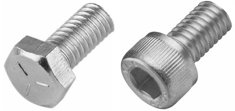 Hex screw on left. Allen screw on right.