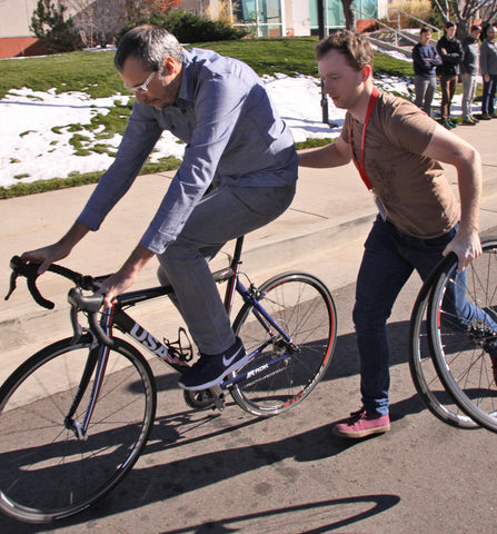 Practice the push back into the race. Photo by Gregory Cross.