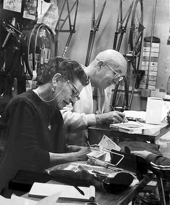 Spence and Lillian Wolfe at their Cupertino Bike Shop, hugely influenced many aspects of the Nor Cal scene.