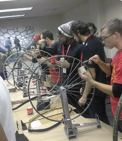 Gluing tubulars for racing is a special process. Photo by Gregory Cross.