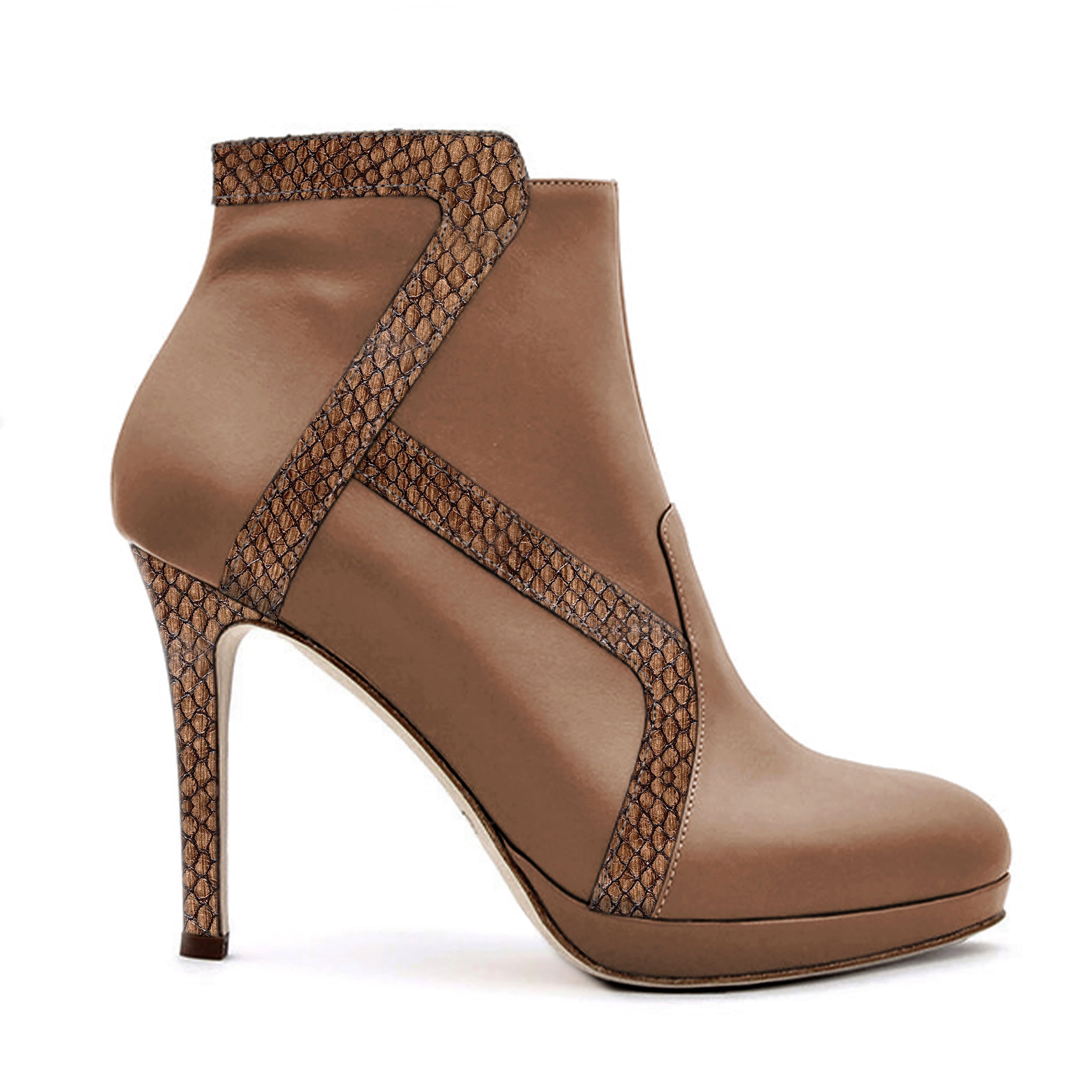 Phase Eight Slim Block Heel Leather Ankle Boots, Light Tan at John Lewis &  Partners