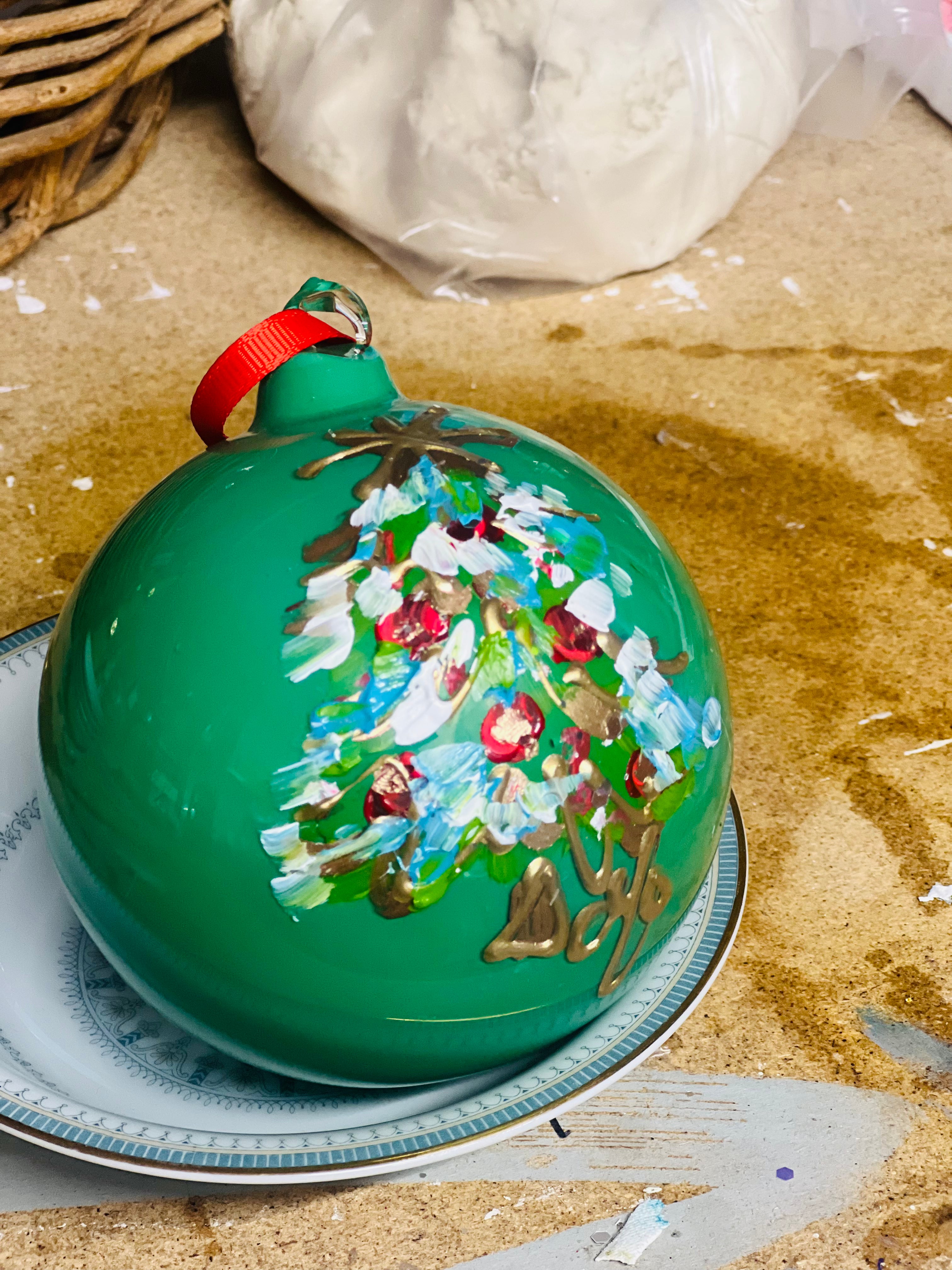 Frosted Green Tree Ornament