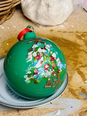 Frosted Green Tree Ornament - The Painted Petal