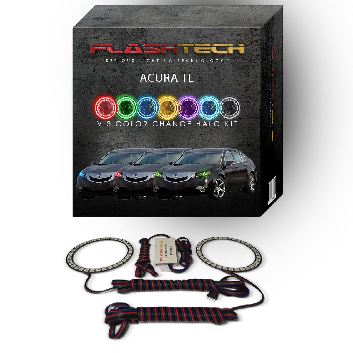 Acura TL V.3 Fusion Color Change LED Halo Headlight Kit 2009-2014