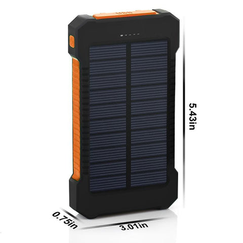 mega solar power bank 30000mah orange backpack waterproof