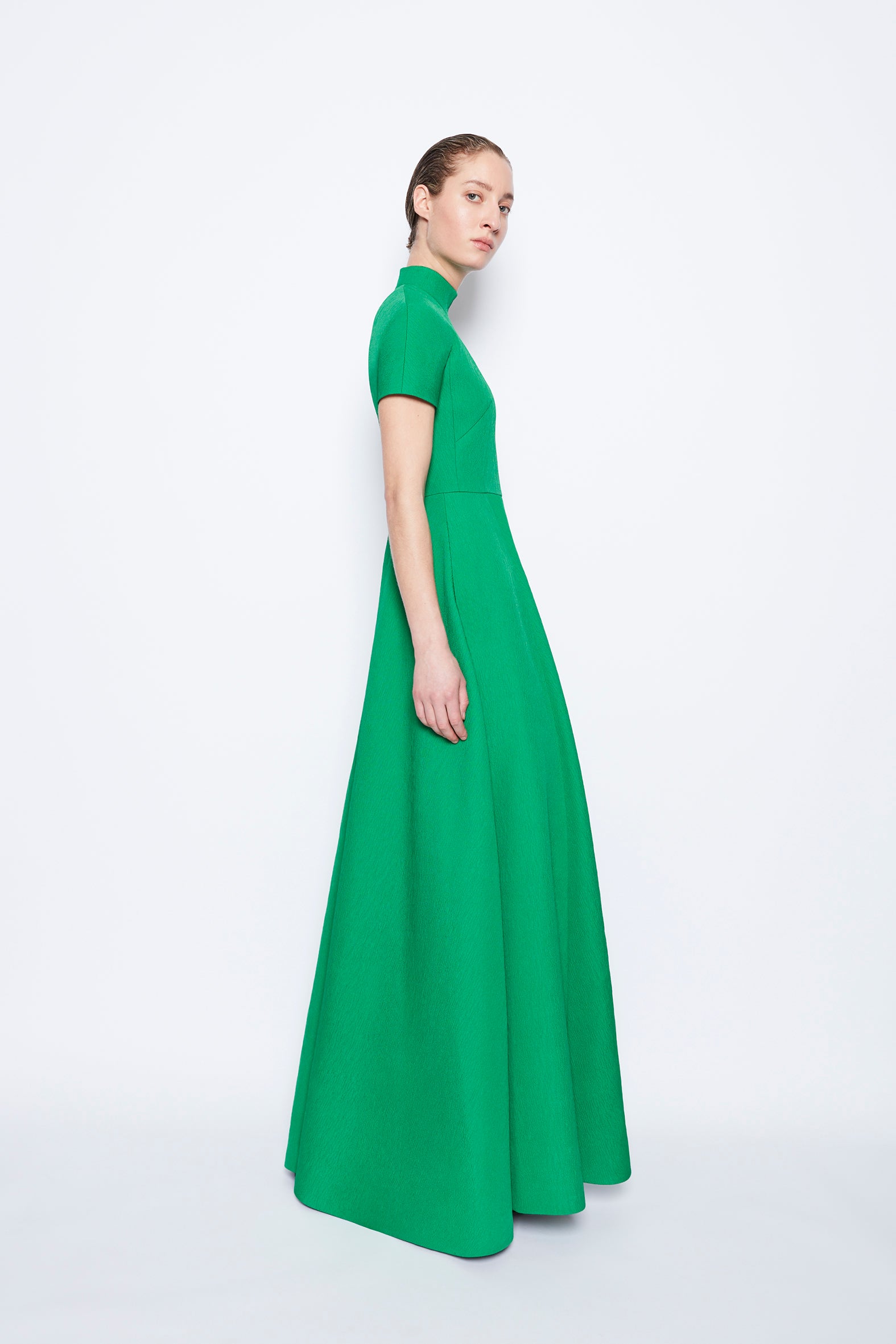 Malinda Dress Jade Textured Cloque | Emilia Wickstead