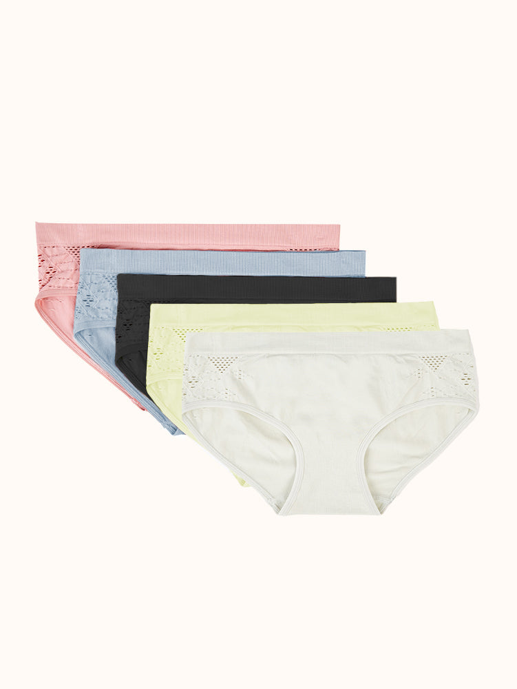 Bolivelan 5 Pack Women's Seamless Hipster Panties Invisible High