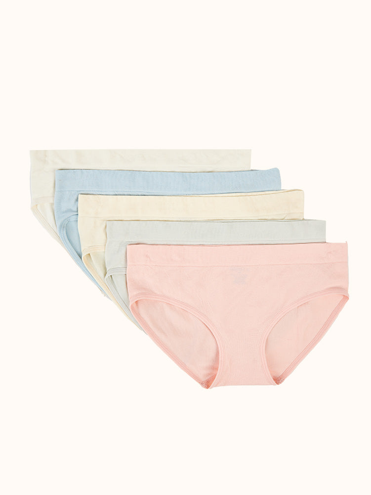 GapBody Women's 5-Pack Seamless Stretch Full Back Coverage Hipster Underwear