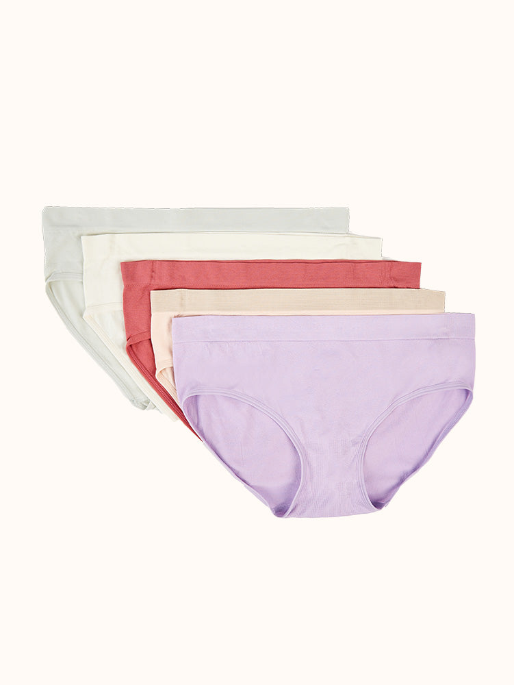 harmtty Lightweight Briefs Hygroscopic Elastic Waistband Ribbing Design  Panties Women Accessory,Pink,XL 