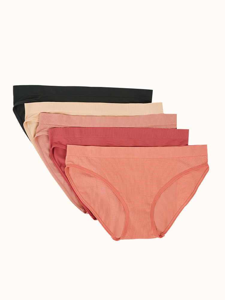 Ladies 5pc Seamless Bikini Panties Set