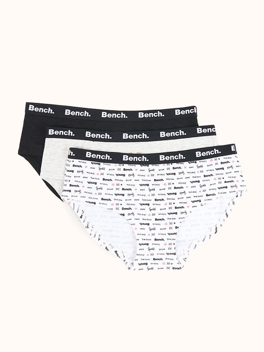 Girls 5 Pack Pink White and Black Briefs