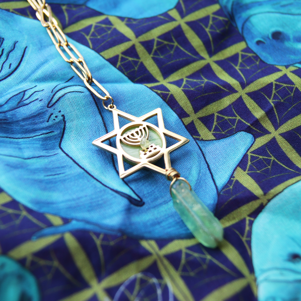 Star of David Pendant in 14k Yellow Gold & Diamond by Estee Brook|World of  Judaica