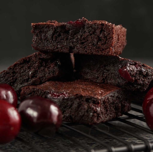 Protein brownies with cherries