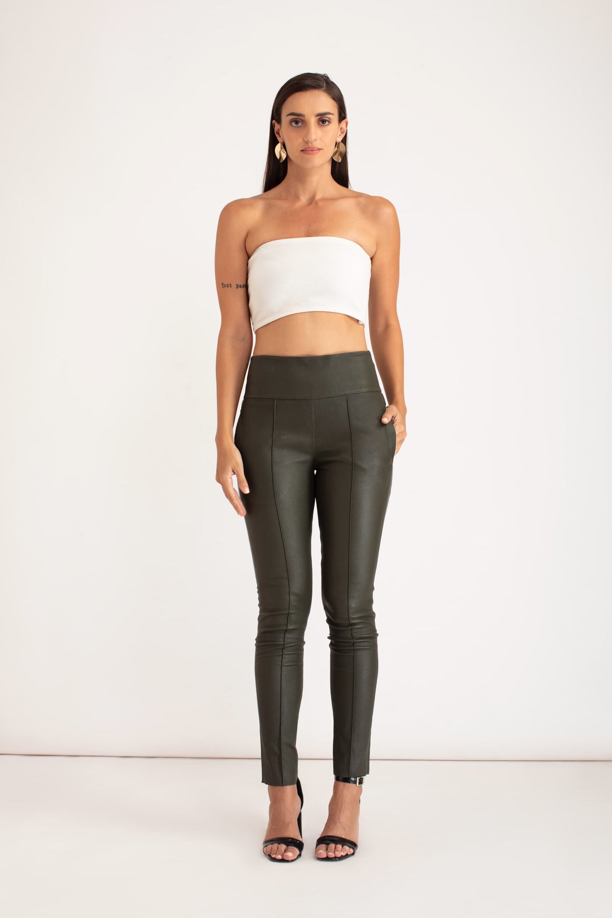 SPANX® Faux Leather Hip-Zip Leggings