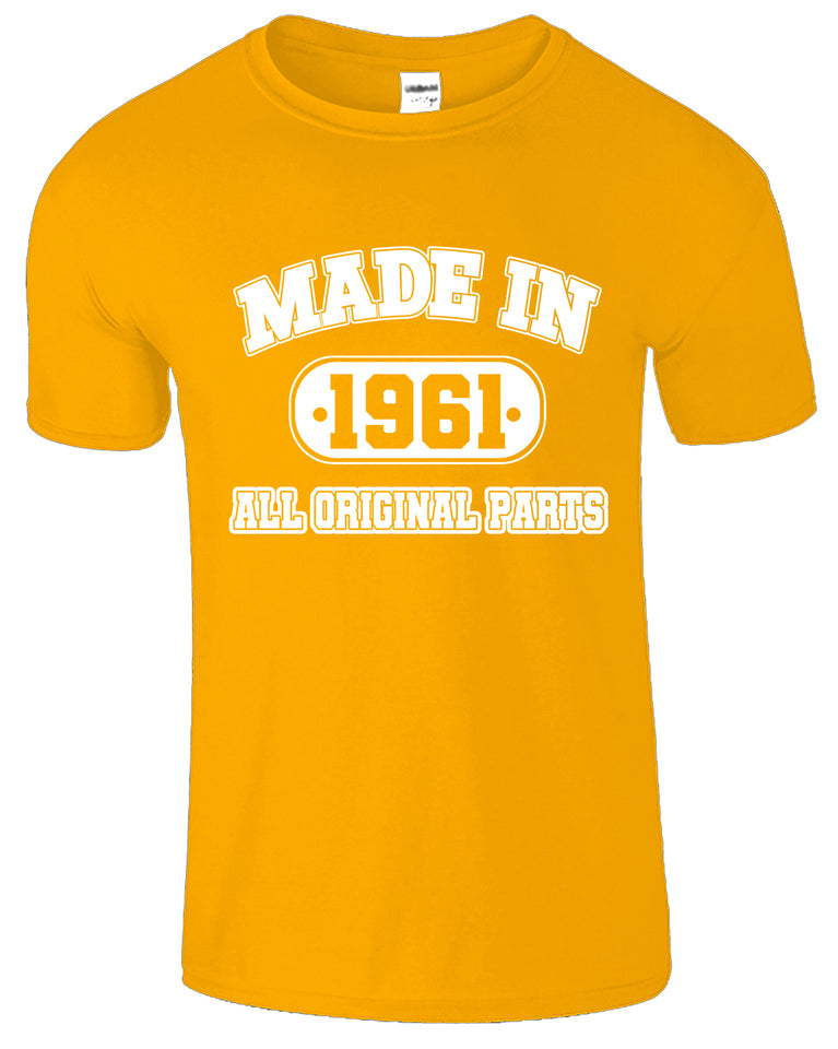 Made In 1961 All Original Parts Funny  Men's T-Shirt
