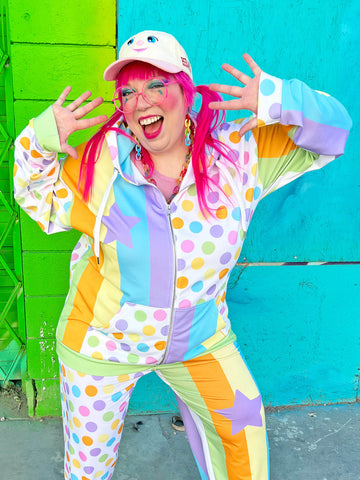 Clowncore kawaii pastel plus size hoodie.