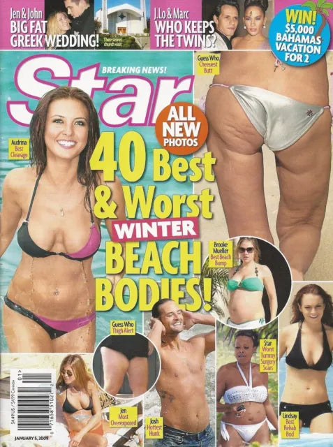 40 best and worst beach bodies tabloid from Star Magazine.