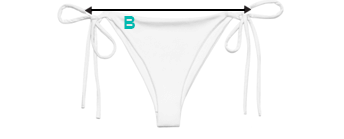Bikini diagram showing measuring points on the waist.