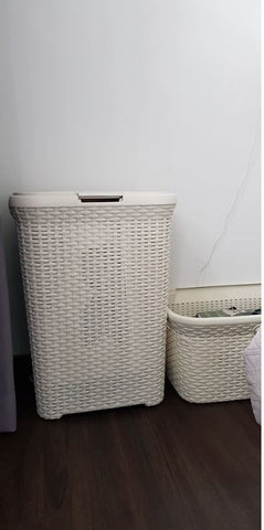 Curver Jute Large Grey Plastic Storage Basket 