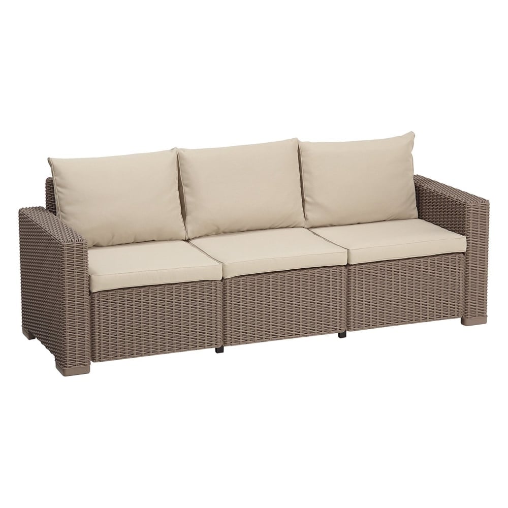 Ingrijpen Canada Eenheid Allibert California 3 Seater Sofa Outdoor Garden Furniture Cappuccino — The  Home Shoppe