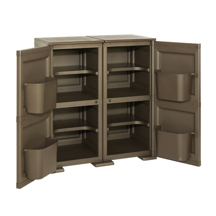 Tontarelli Shoe Cabinet 8 Shelves 4 Side Pockets 2 Door Plastic