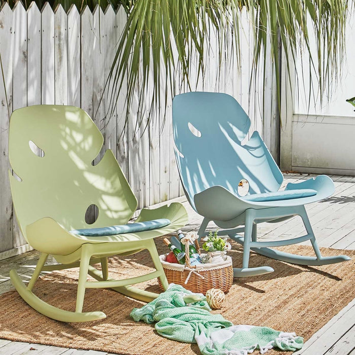 teal outdoor rocking chair