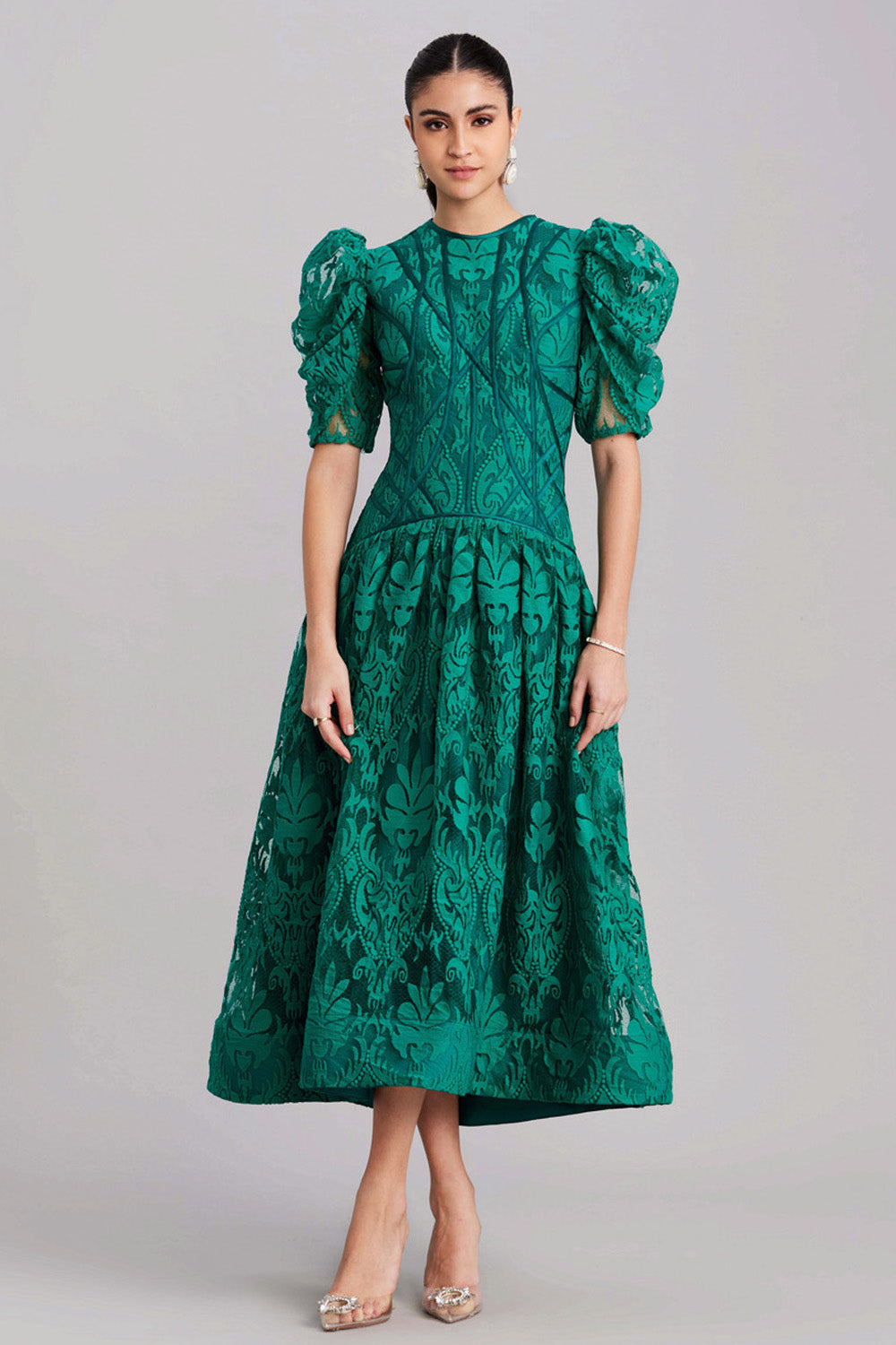 FOREST GREEN SLEEVE MIDI - Zabella International product image